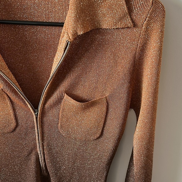 Lurex 3/4 Zip Ombré Top - Picture 5 of 9